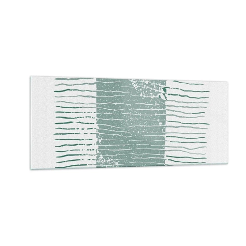 Quadro em vidro - Abstração marinha - 100x40 cm