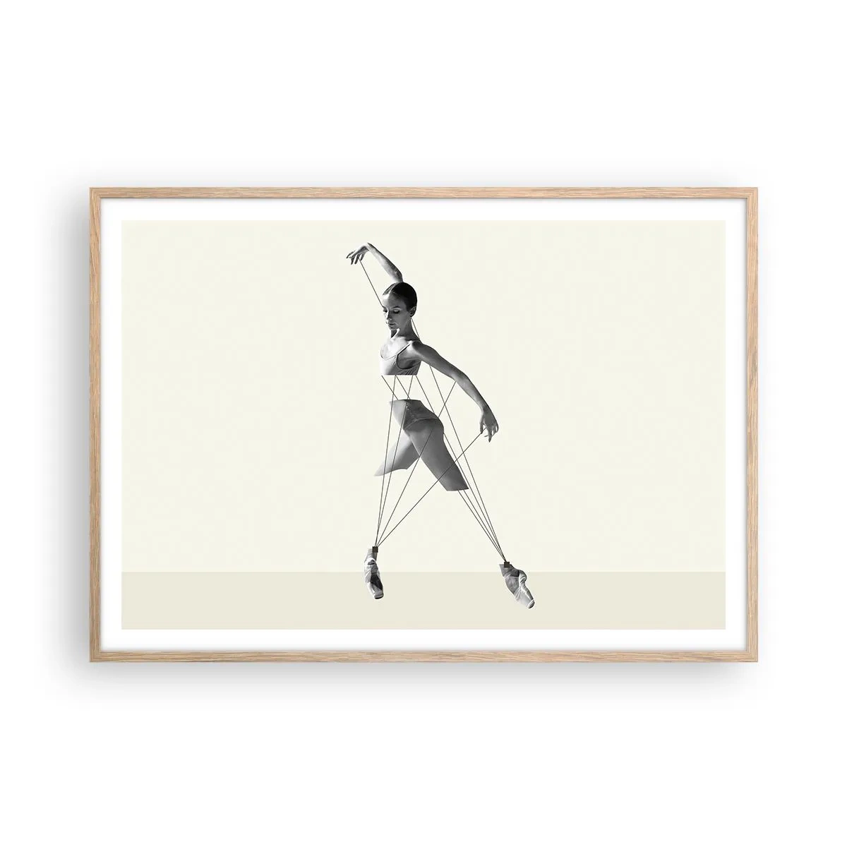 Pôster com moldura de carvalho claro - No teatro do mundo - 100x70 cm