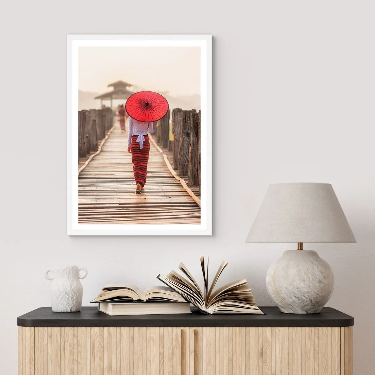 Pôster em moldura branca - Na ponte velha - 61x91 cm