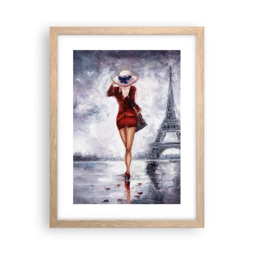 Pôster com moldura de carvalho claro - Símbolos parisienses - 30x40 cm