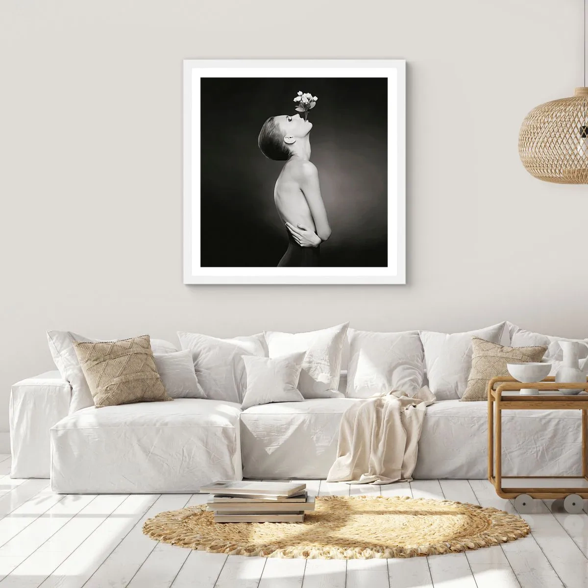 Pôster em moldura branca - Elegância excêntrica - 40x40 cm