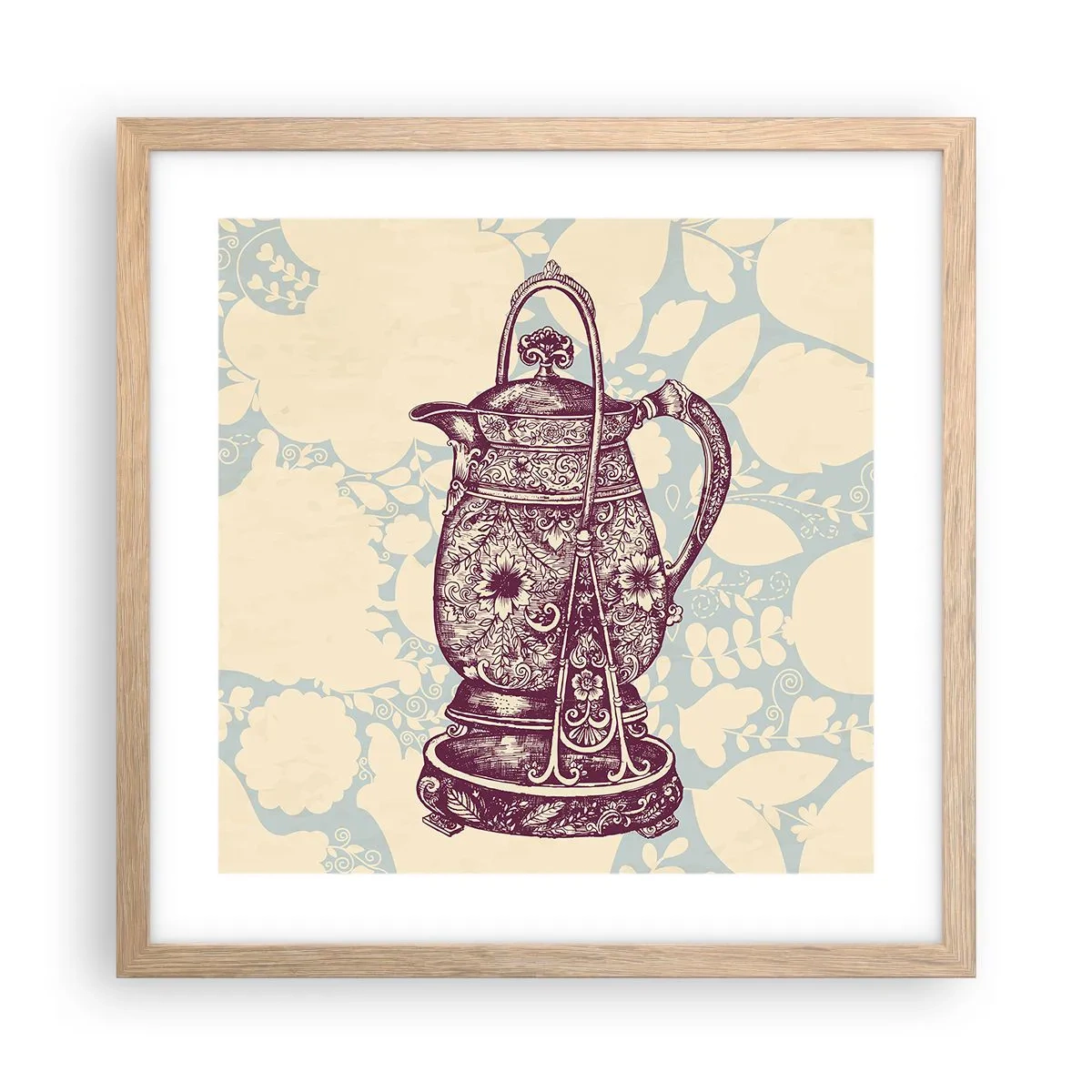 Pôster com moldura de carvalho claro - A beleza da vida cotidiana - 40x40 cm