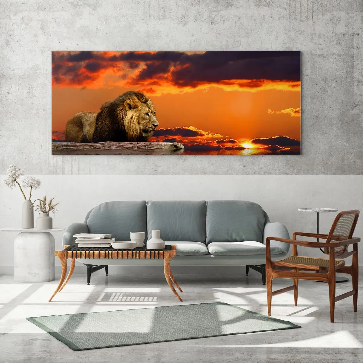 Quadro em vidro - Rei da natureza - 100x40 cm
