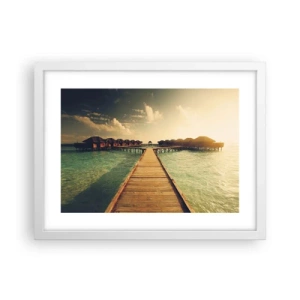 Pôster em moldura branca - Um convite caloroso - 40x30 cm