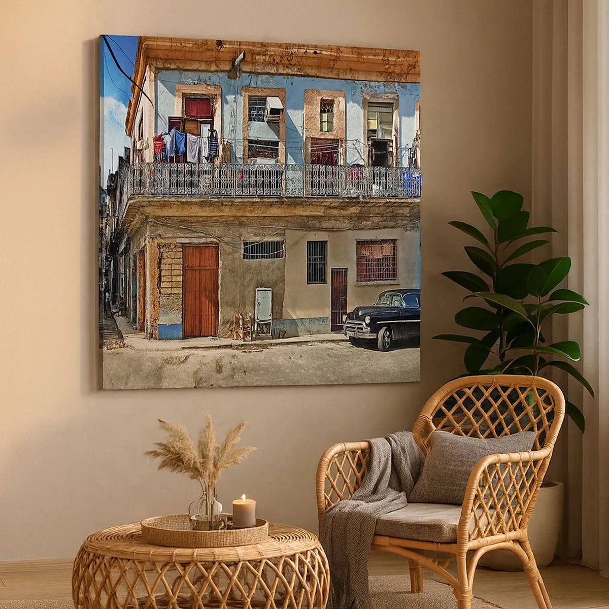 Quadro em tela - Vibrações de Havana - 30x30 cm