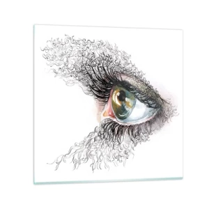 Quadro em vidro - Olhe diretamente para a alma - 40x40 cm