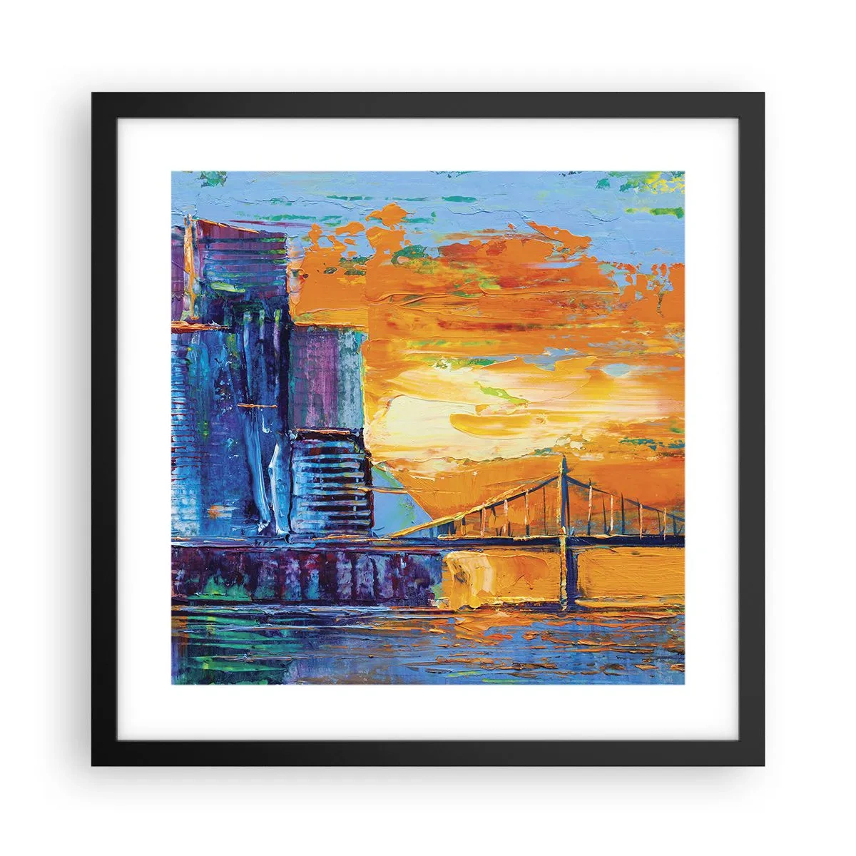 Pôster com moldura preta - Cultura e natureza - 40x40 cm