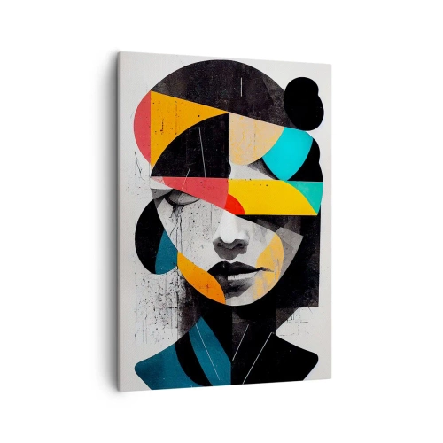 Quadro em tela - Retrato interior multicolorido - 50x70 cm