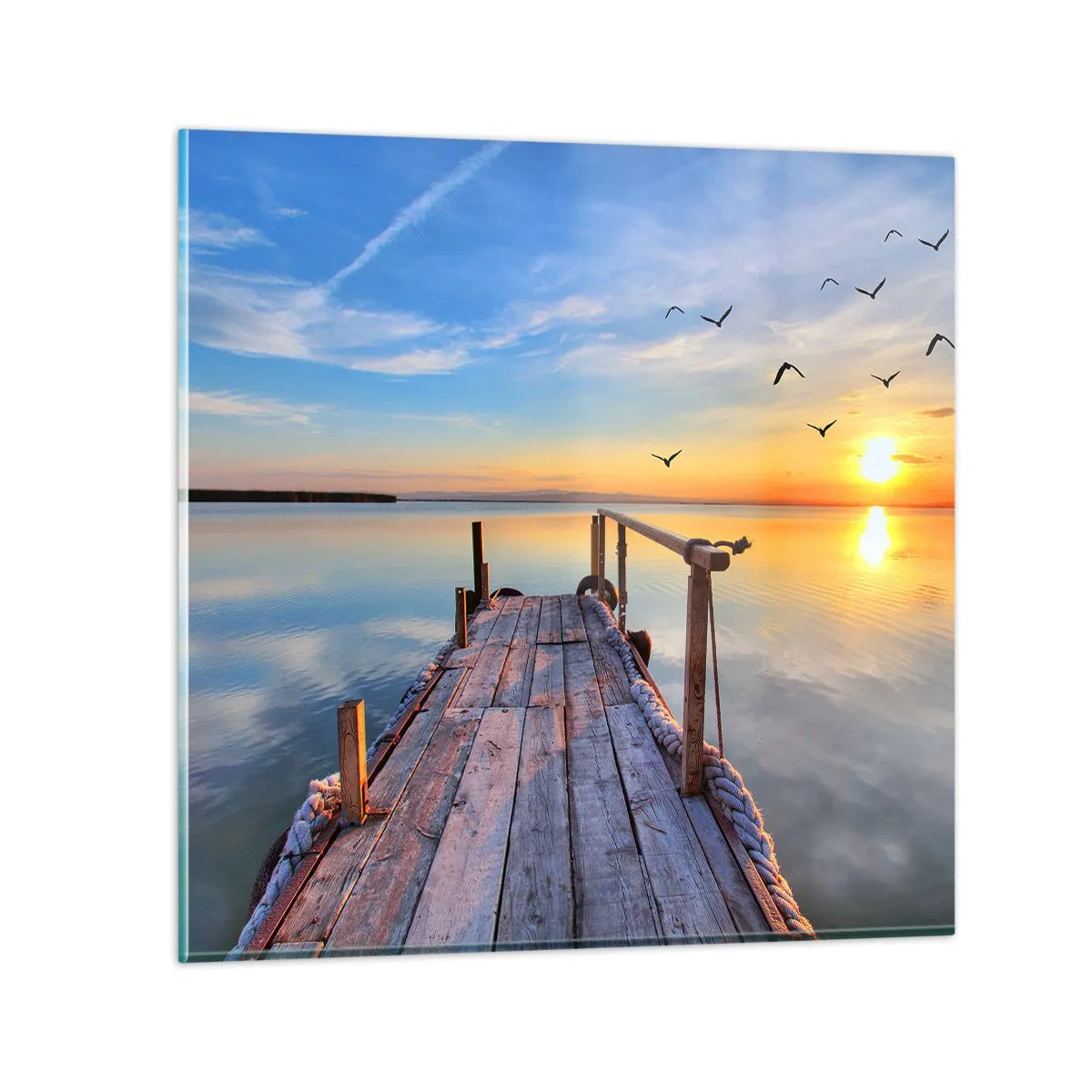 Quadro em vidro - Caminhando em direção ao sol - 70x70 cm