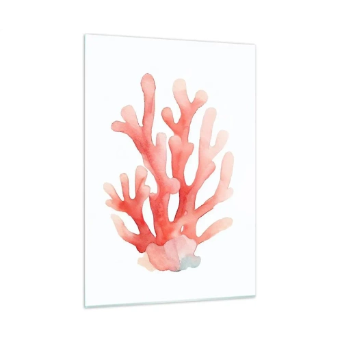 Quadro em vidro - Coral de cor coral - 50x70 cm