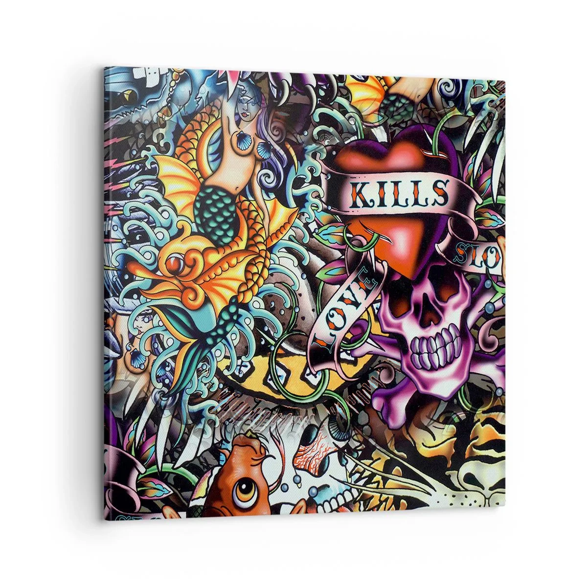 Quadro em tela - O sonho do tatuador - 60x60 cm