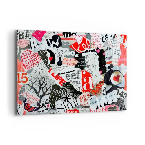 Quadro em tela - Colagem hipster - 120x80 cm