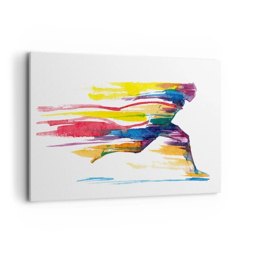 Quadro em tela - Correndo pelo arco-íris - 120x80 cm