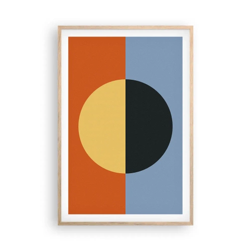 Pôster com moldura de carvalho claro - Composição do calor e do frio - 61x91 cm