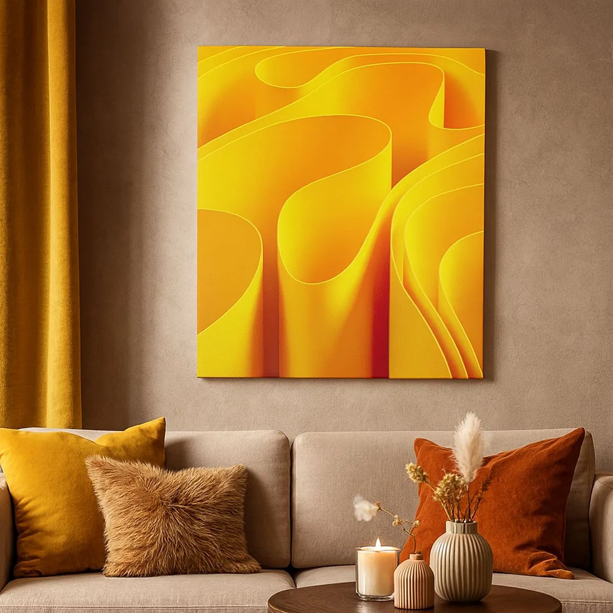 Quadro em tela - Como as ondas do sol - 30x30 cm