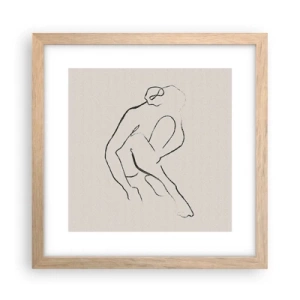 Pôster com moldura de carvalho claro - Esboço íntimo - 30x30 cm