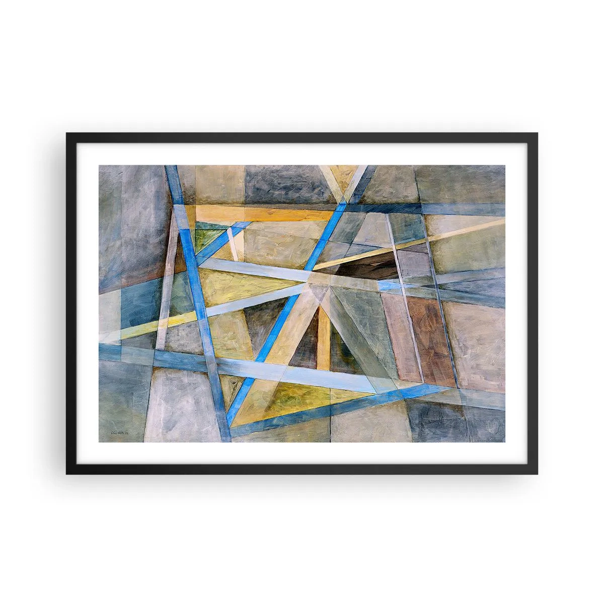 Pôster com moldura preta - Em linha reta ou na diagonal? - 70x50 cm