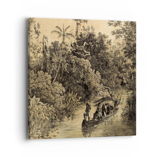 Quadro em tela - Viagem à fonte - 40x40 cm