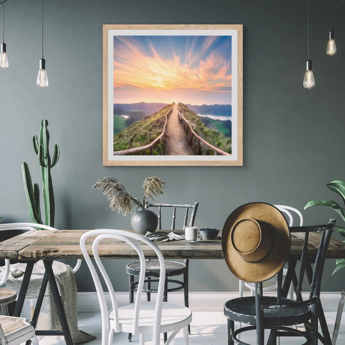 Pôster com moldura de carvalho claro - Perto do céu - 50x50 cm