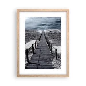 Pôster com moldura de carvalho claro - Direto para a costa - 30x40 cm