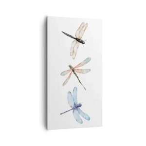 Quadro em tela - Libélulas sem peso - 55x100 cm