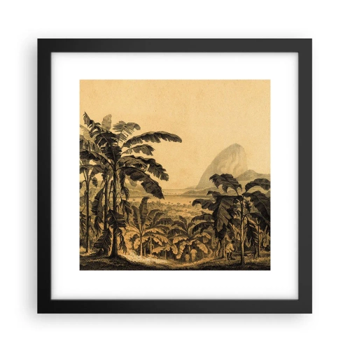 Pôster com moldura preta - num clima colonial - 30x30 cm