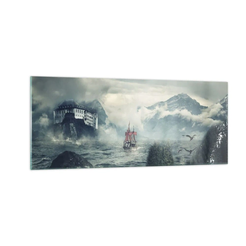 Quadro em vidro - Nas águas mágicas - 100x40 cm
