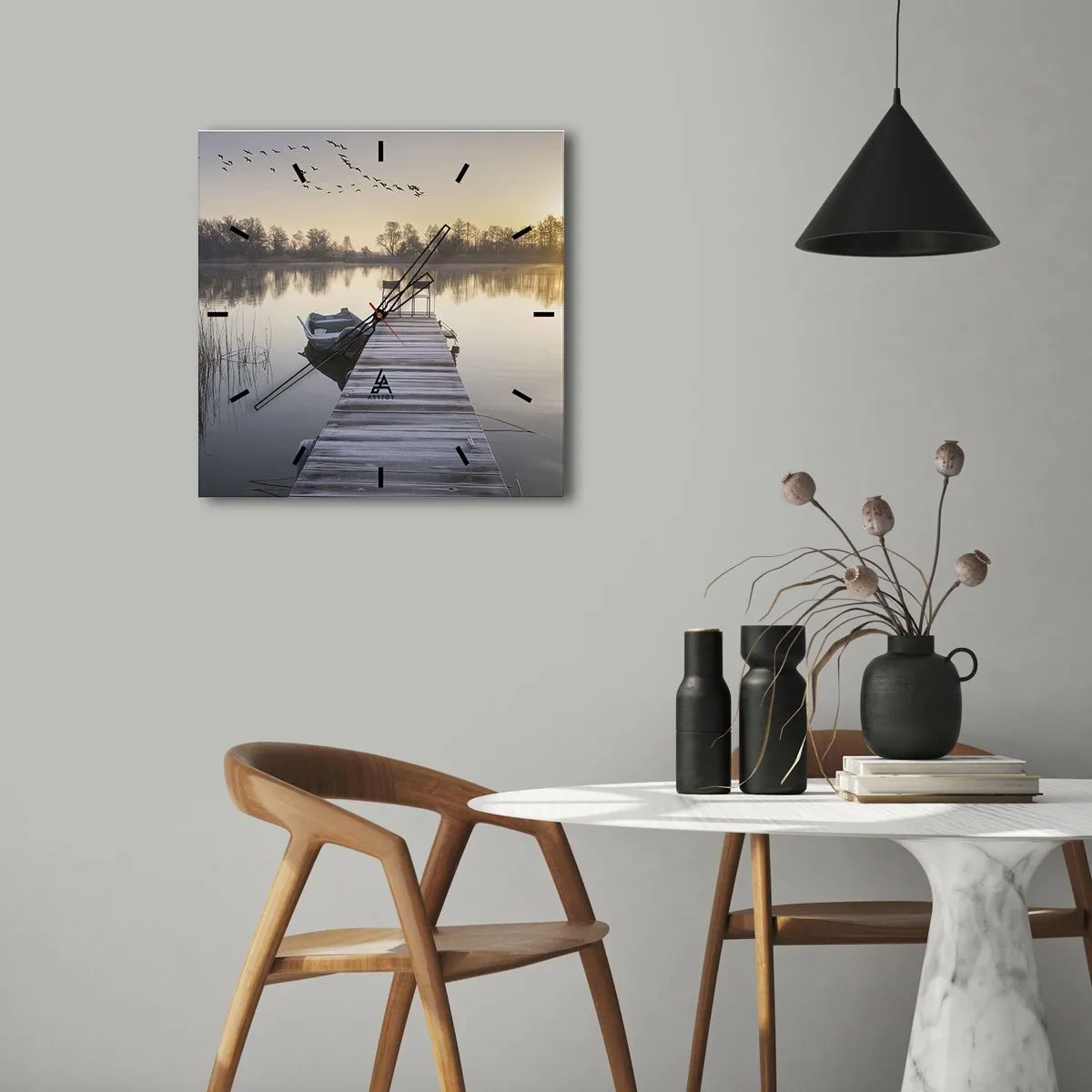 Relógio de parede - Relógio em vidro - Voltarei dentro de algum tempo - 40x40 cm