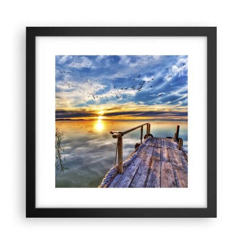 Pôster com moldura preta - O vento descansa - 30x30 cm