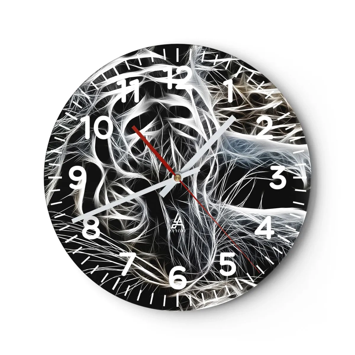 Relógio de parede - Relógio em vidro - Um estudo da leveza do gato - 40x40 cm