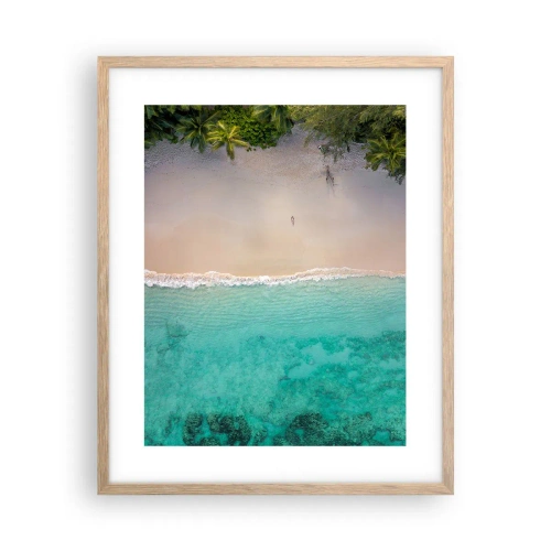 Pôster com moldura de carvalho claro - Praia do paraíso - 40x50 cm