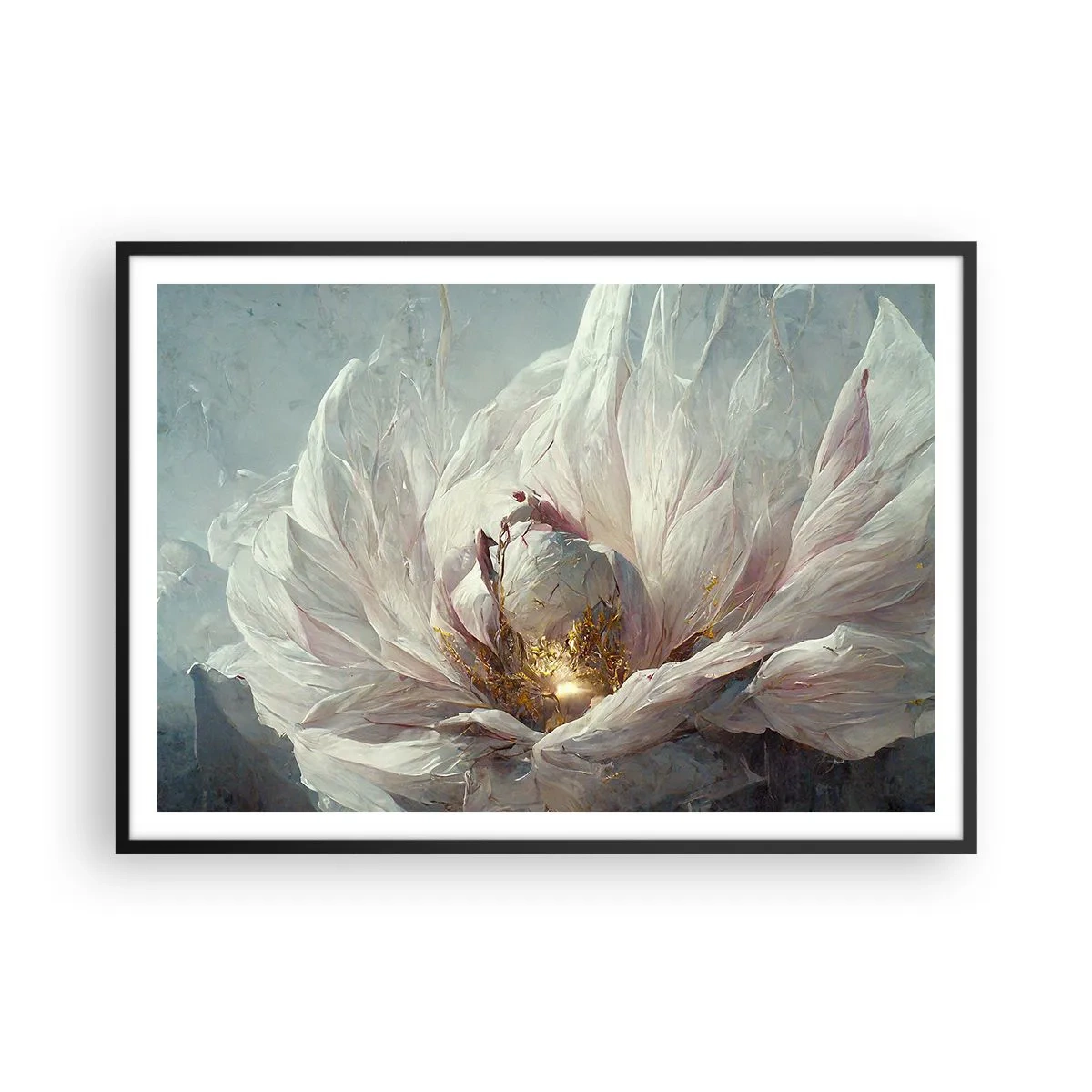 Pôster com moldura preta - Floresce uma vez a cada cem anos - 100x70 cm