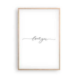 Pôster com moldura de carvalho claro - Preto e branco - 61x91 cm