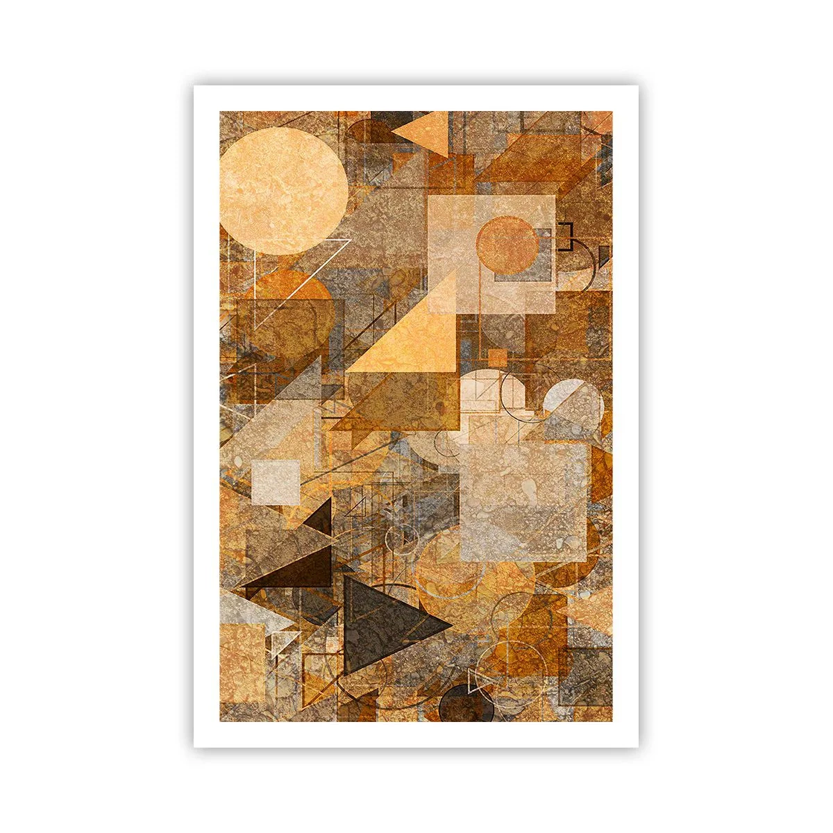 Pôster - Estudo Cubista em Bronze - 61x91 cm