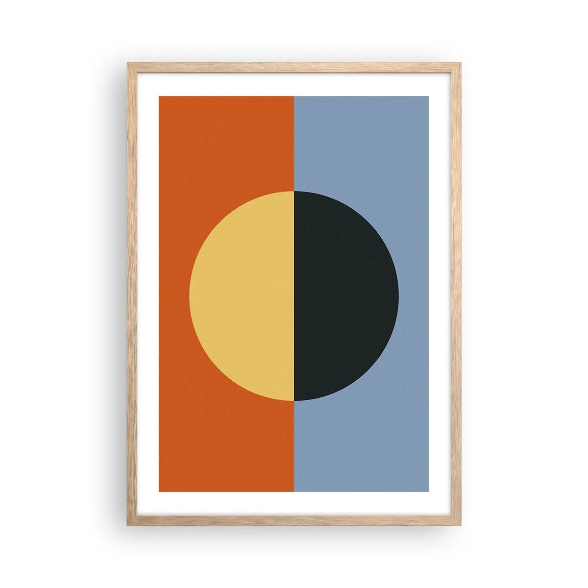 Pôster com moldura de carvalho claro - Composição do calor e do frio - 50x70 cm