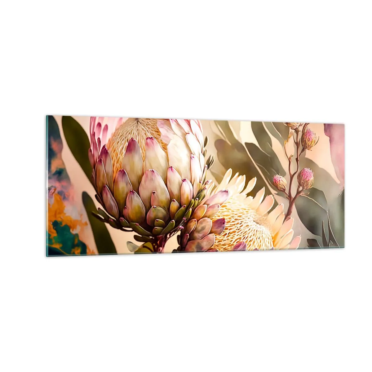Quadro em vidro - Abraçado com ternura - 100x40 cm