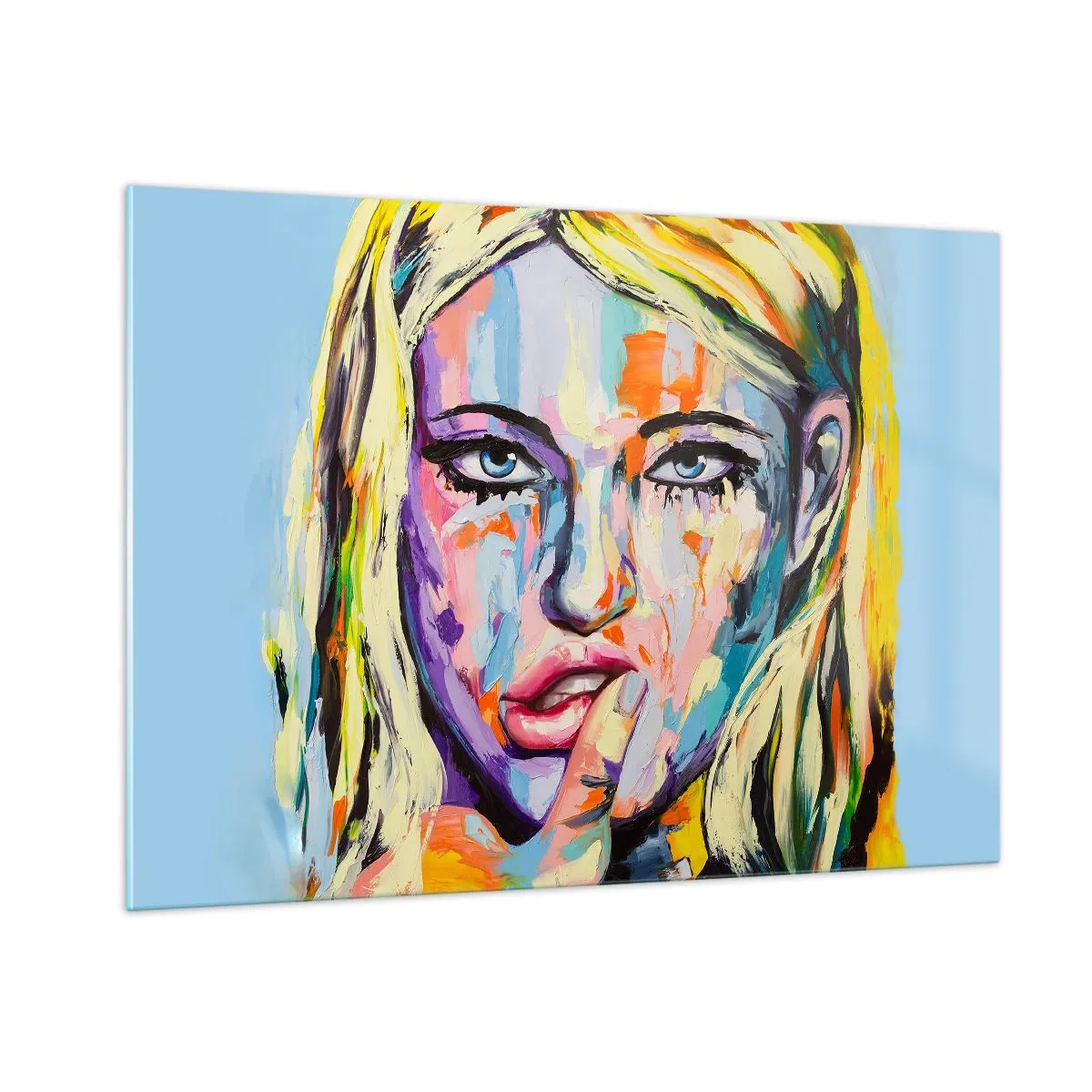 Quadro em vidro - Olhe-a diretamente nos olhos - 100x70 cm