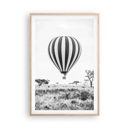 Pôster com moldura de carvalho claro - Sobre a savana - 61x91 cm