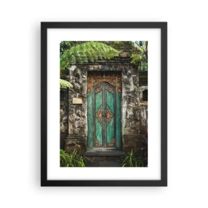 Pôster com moldura preta - Portas para um mundo exótico - 30x40 cm