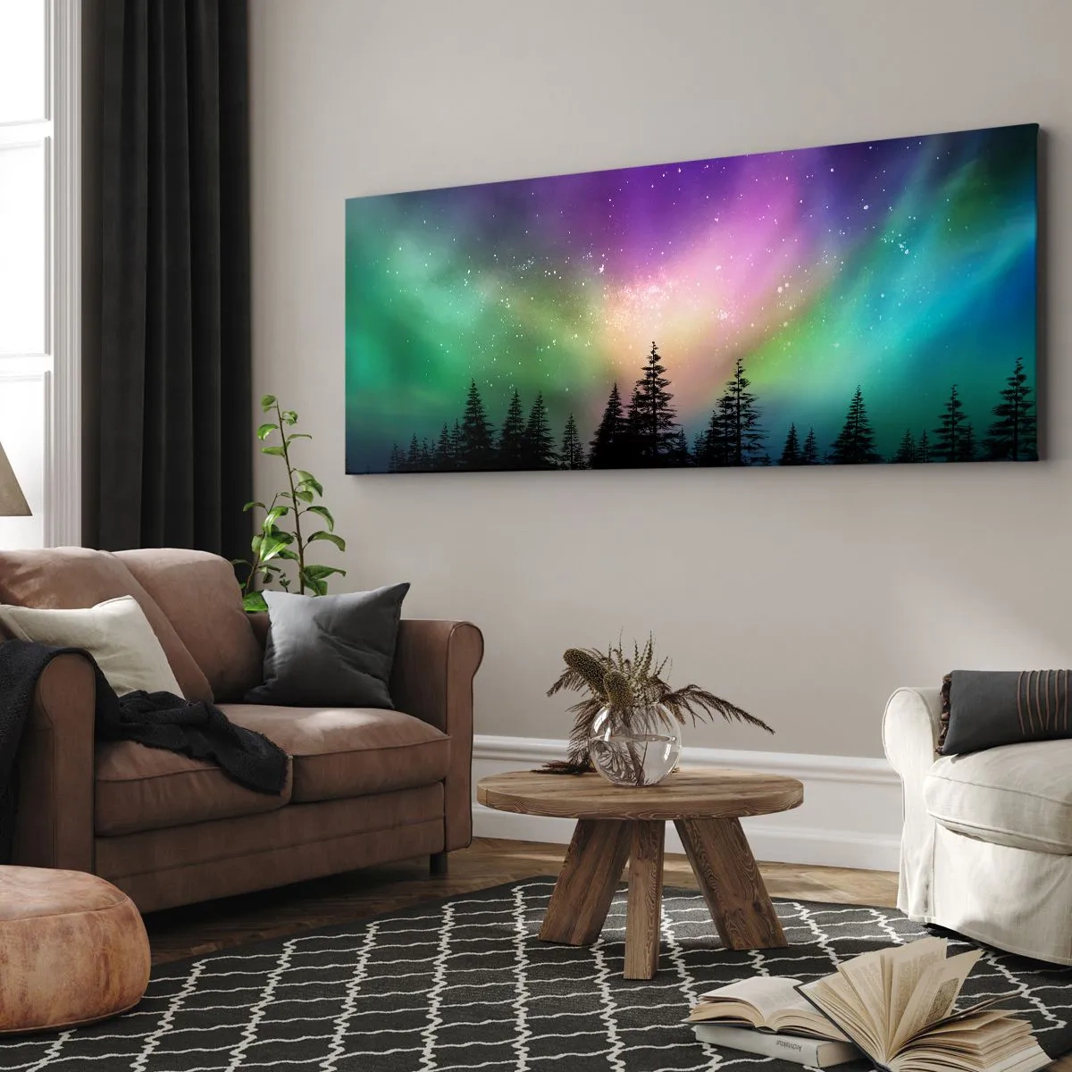 Quadro em tela - Magia branca - 140x50 cm