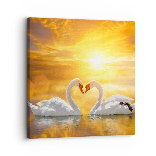 Quadro em tela - Coração é a palavra mais bonita do mundo... - 30x30 cm