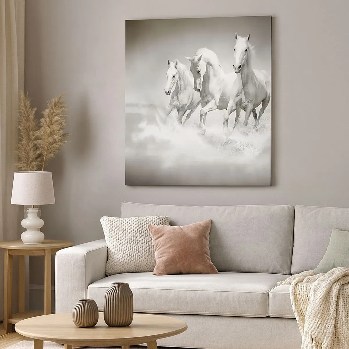 Quadro em tela - Loucura branca - 30x30 cm