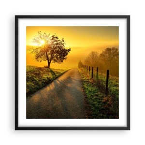 Pôster com moldura preta - Uma tarde agradável - 50x50 cm