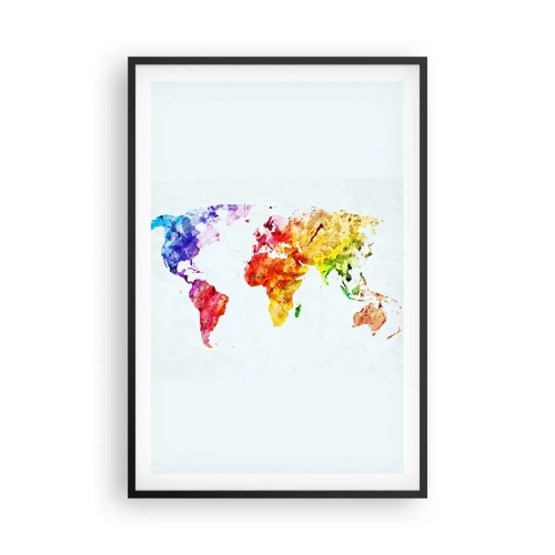Pôster com moldura preta - Todas as cores do mundo - 61x91 cm