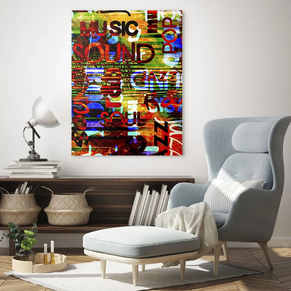 Quadro em vidro - Todas as cores do som - 80x120 cm