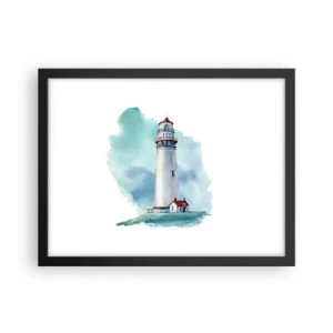 Pôster com moldura preta - A gentil irmã do azul - 40x30 cm