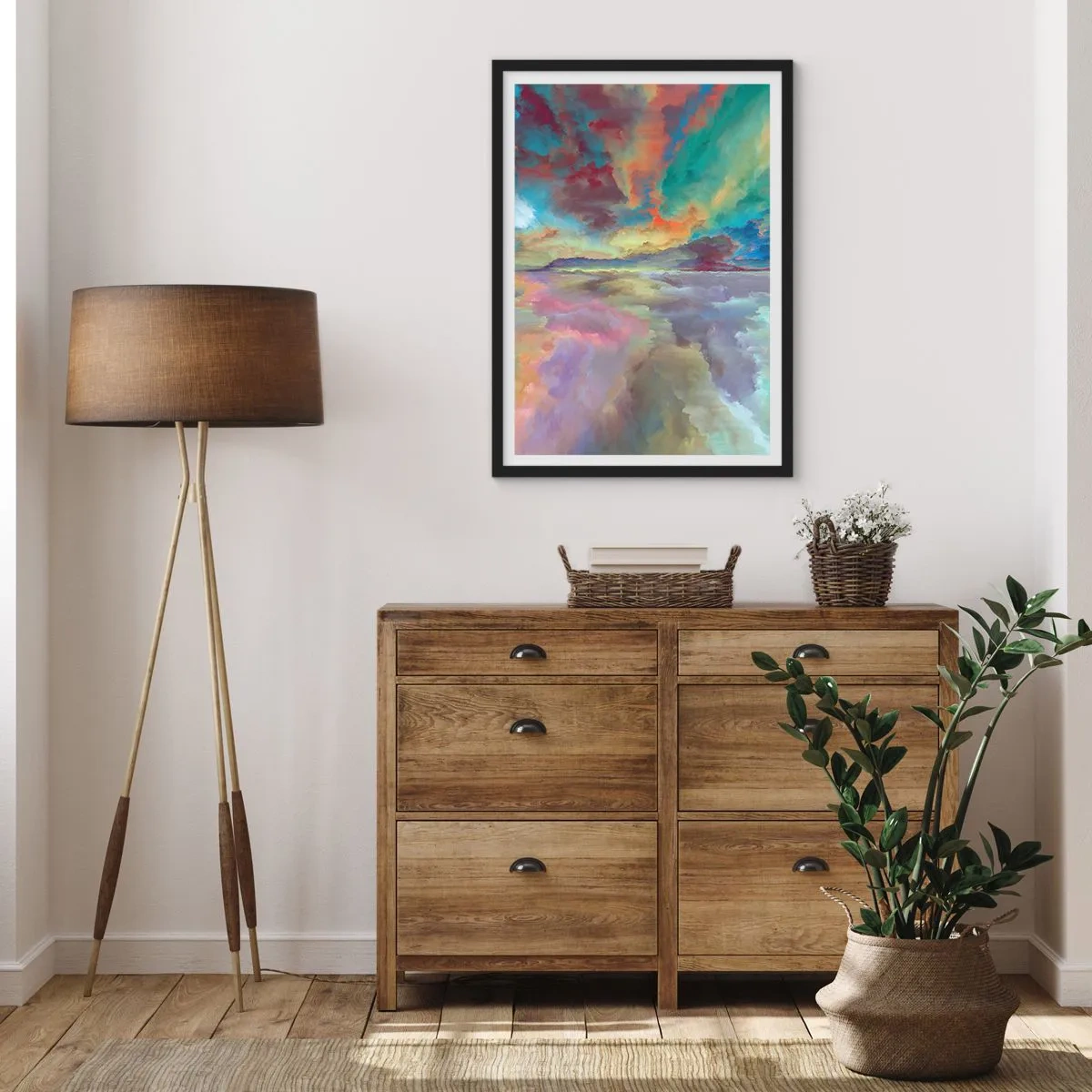 Pôster com moldura preta - Dois Céus - 61x91 cm