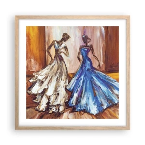 Pôster com moldura de carvalho claro - Uma bela dupla - 50x50 cm
