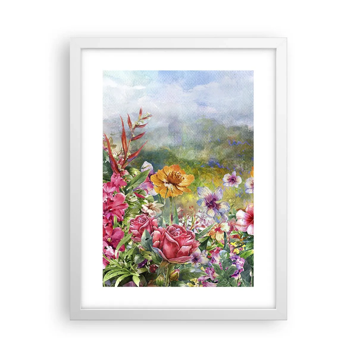 Pôster em moldura branca - O jardim que enlouqueceu - 30x40 cm
