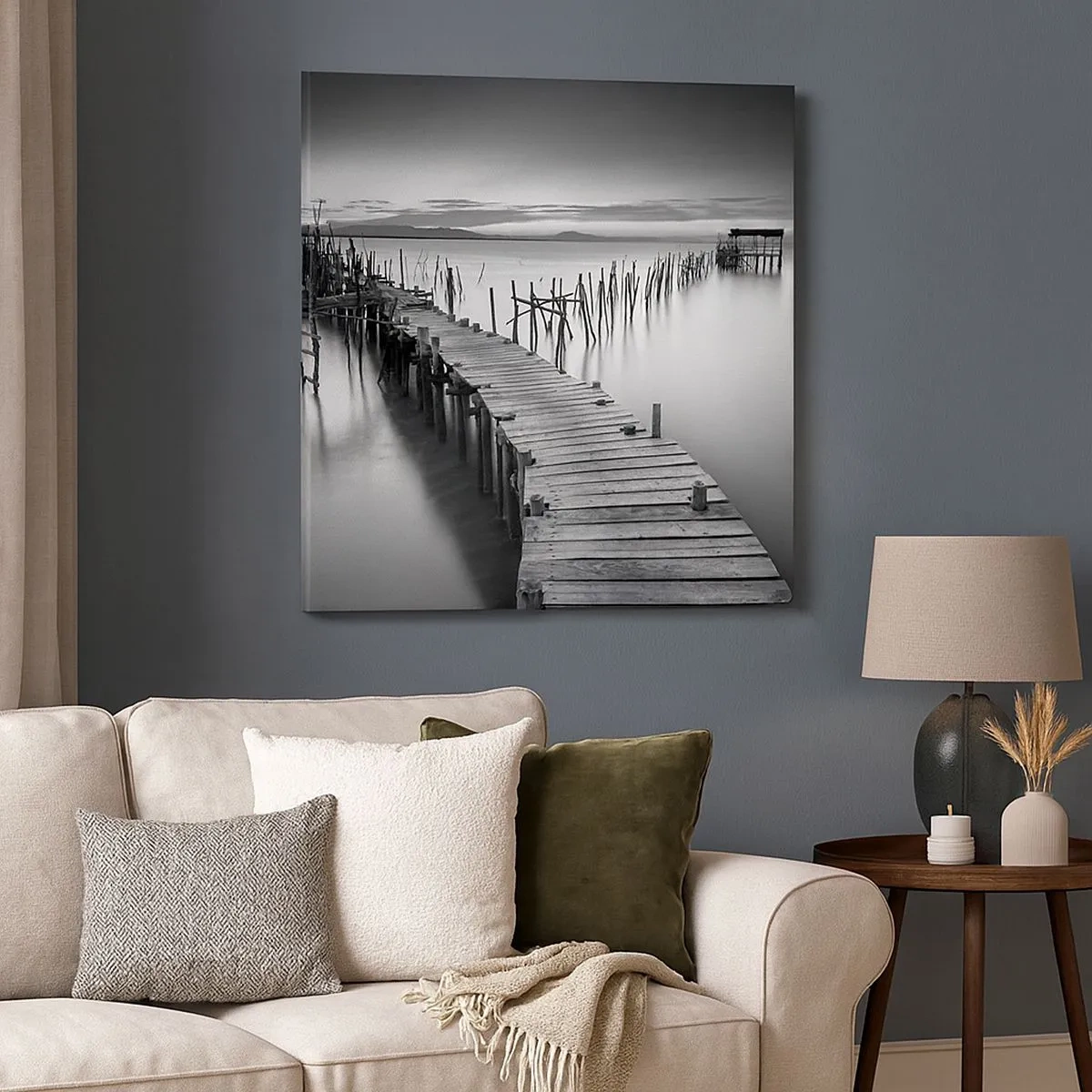 Quadro em tela - A tranquilidade de uma costa esquecida - 30x30 cm